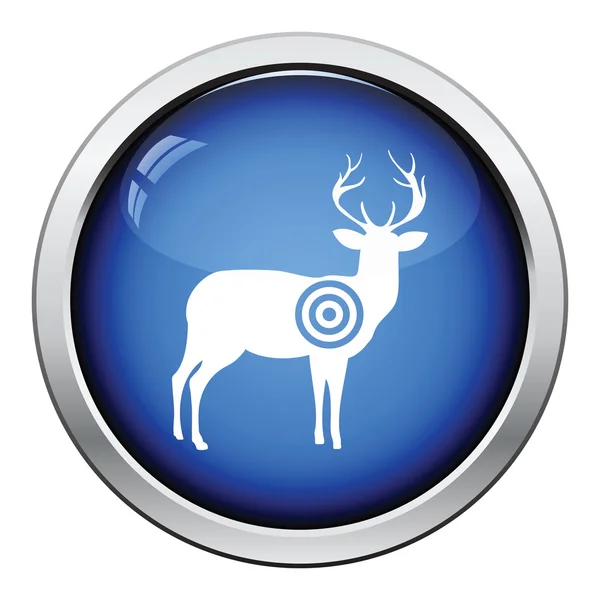 Sylwetka jelenia z ikona docelowa — Wektor stockowy