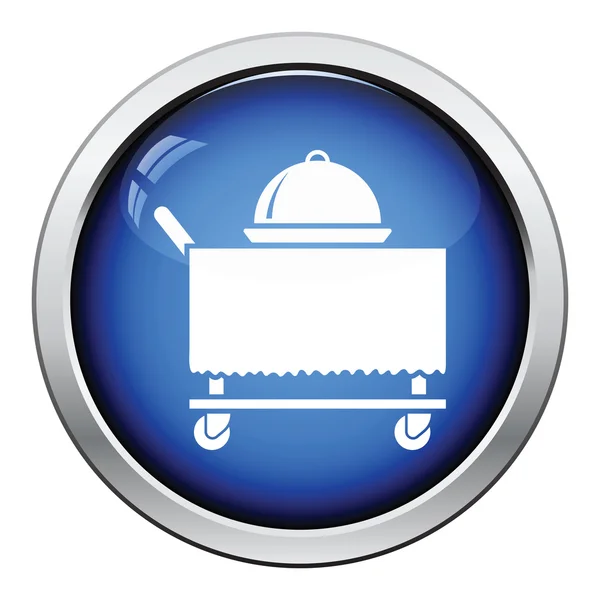 Restaurant  cloche on delivering cart icon — Stock Vector