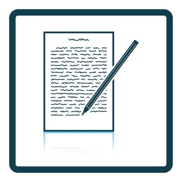 Φύλλο με εικονίδιο κειμένου και μολύβι — Διανυσματικό Αρχείο
