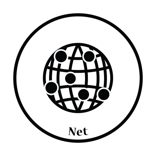 Значок точки подключения глобуса — стоковый вектор