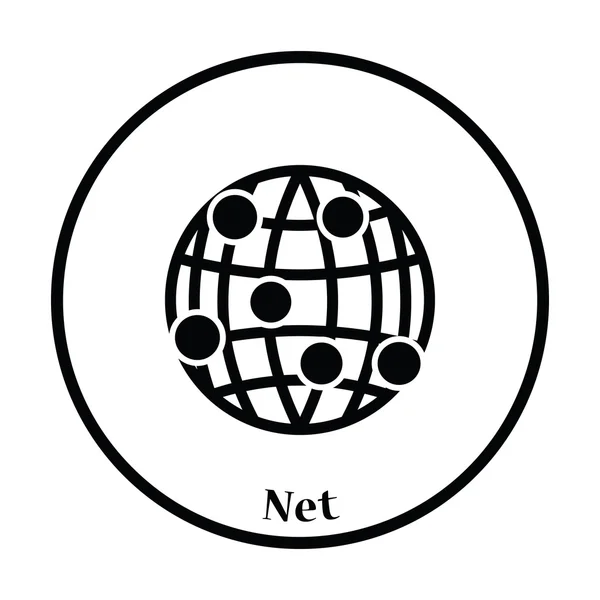 Ícone de ponto de conexão do globo —  Vetores de Stock