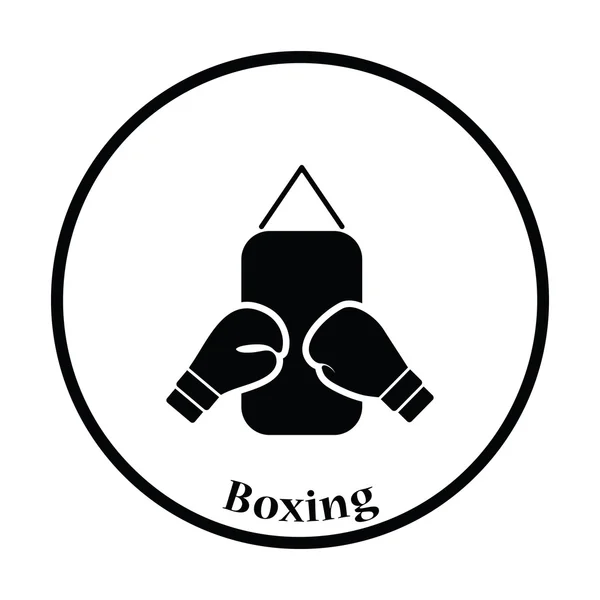 Icono de Boxeo de pera y guantes — Vector de stock