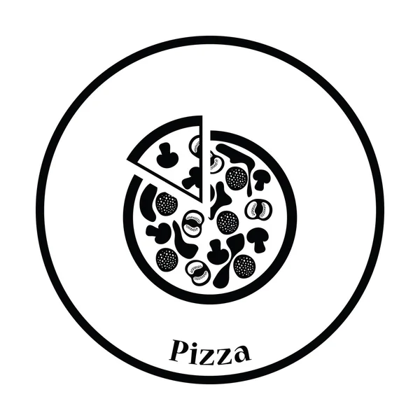 Pizza on plate icon — Stock Vector