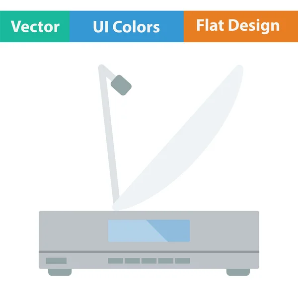 Satelliet-ontvanger met antenne pictogram — Stockvector