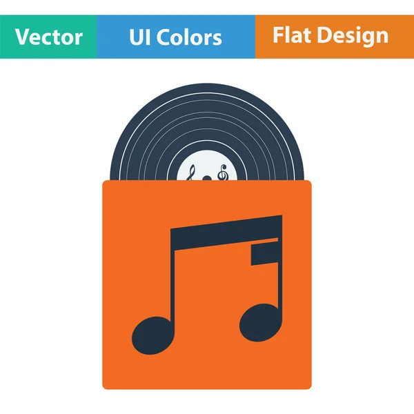 Vinyl record in envelop pictogram — Stockvector