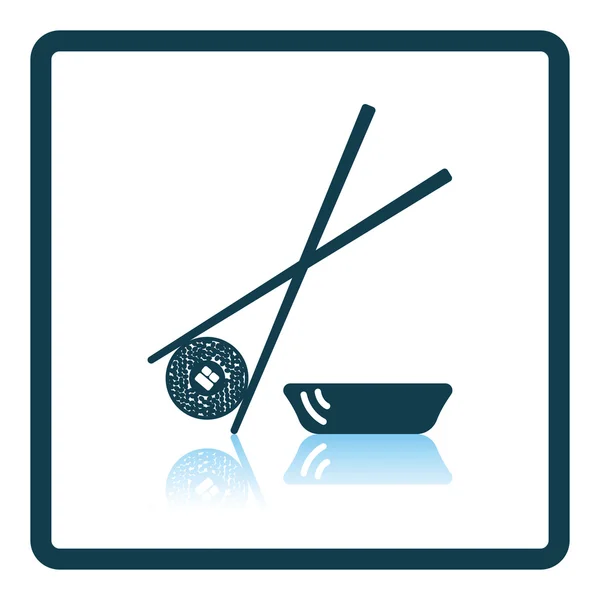 Sushi dengan tongkat ikon - Stok Vektor