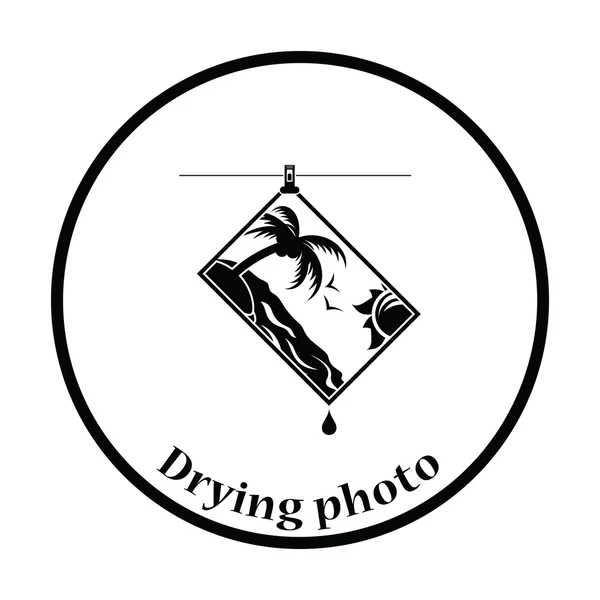 Icono de la fotografía secado en la cuerda — Archivo Imágenes Vectoriales