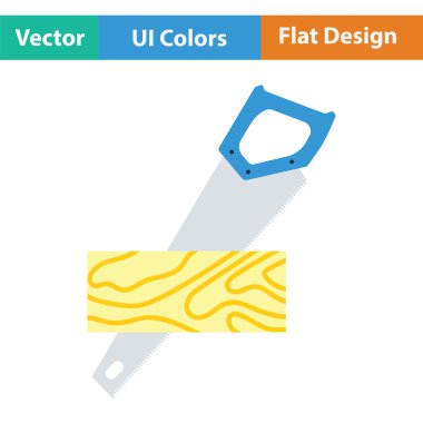 Bir tahta simgesi kesme el testeresi.