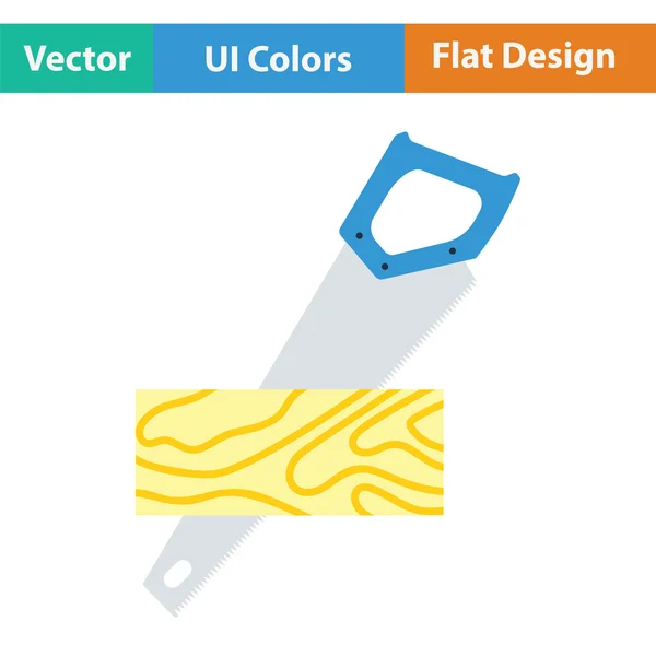 Scie à main découpe une icône de planche . — Image vectorielle