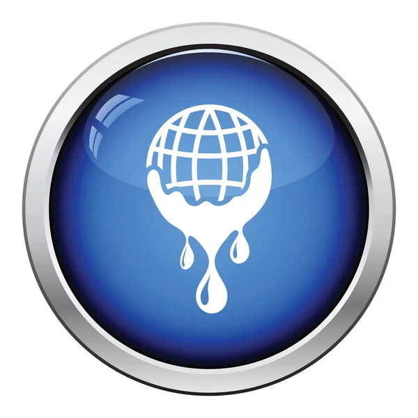 Planet rinner ner vatten ikonen — Stock vektor