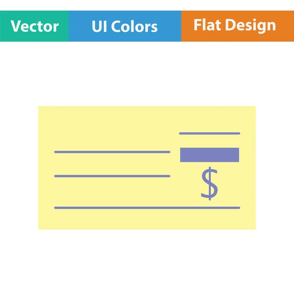 Bank check icon — Stock Vector