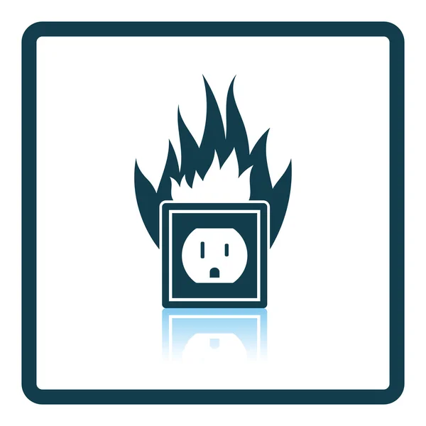 Electric outlet fire icon — Stock Vector