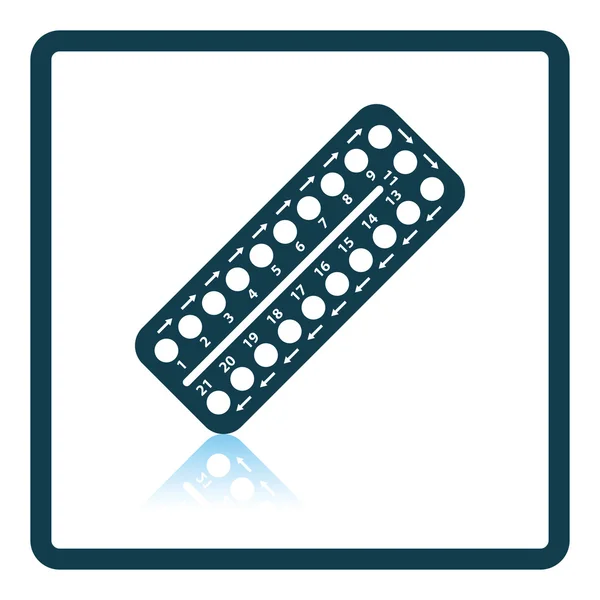 Fogamzásgátló pil csomagjának ikonjára — Stock Vector