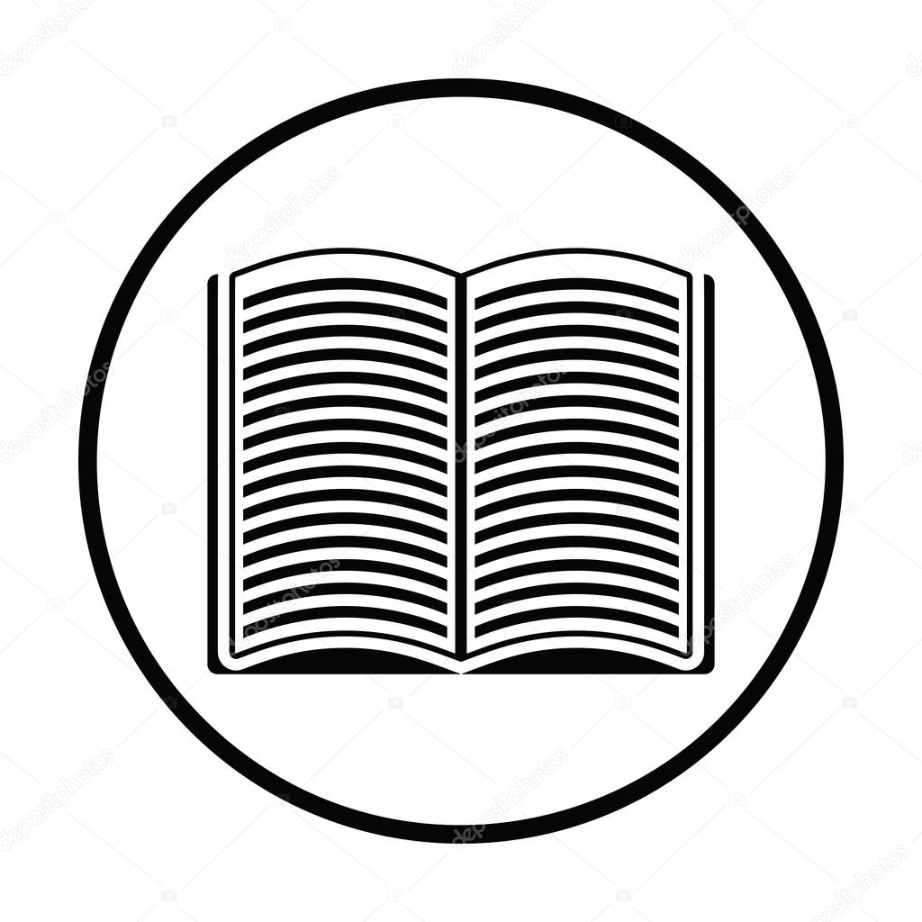 Open book icon. Thin circle design. Vector illustration.