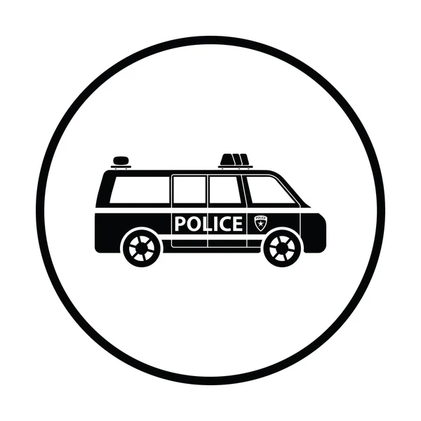 Policía icono furgoneta — Vector de stock