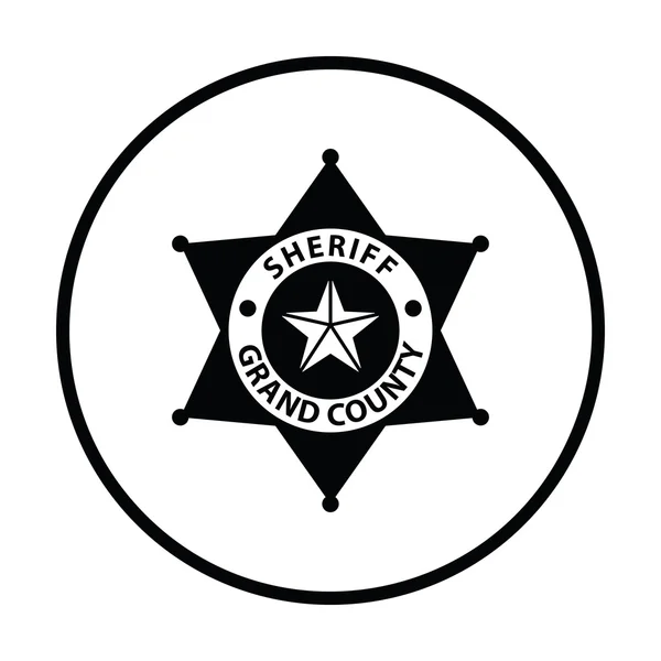 Sheriff-bricka ikonen — Stock vektor