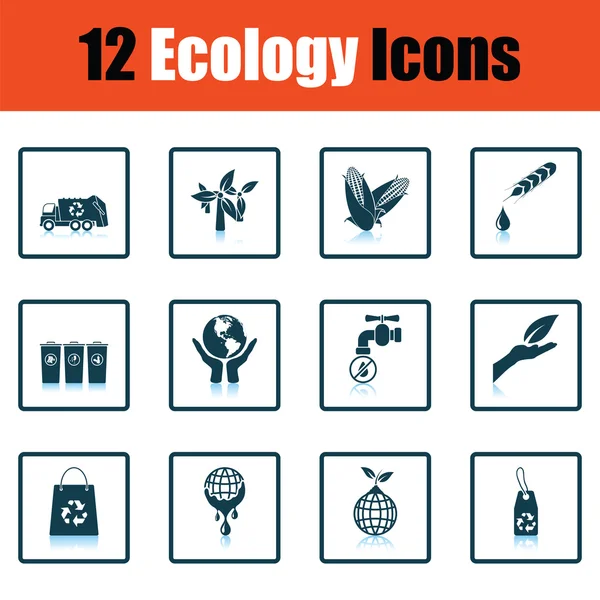 Set di icone di ecologia — Vettoriale Stock