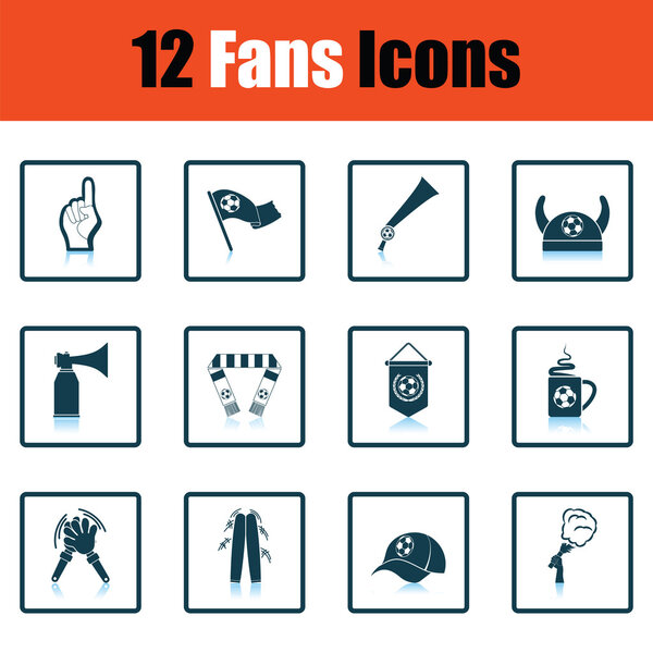 Set of soccer fans icons