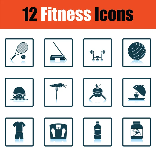 Conjunto de iconos fitness — Vector de stock