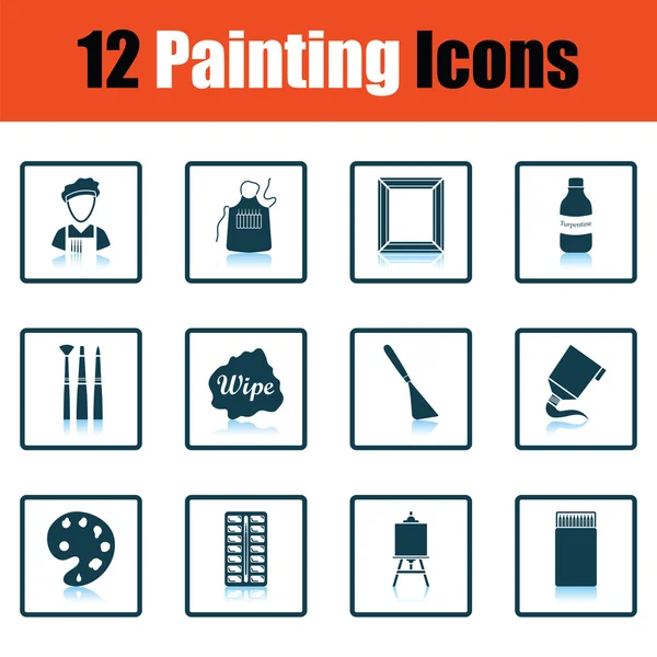 Set van schilderij iconen — Stockvector