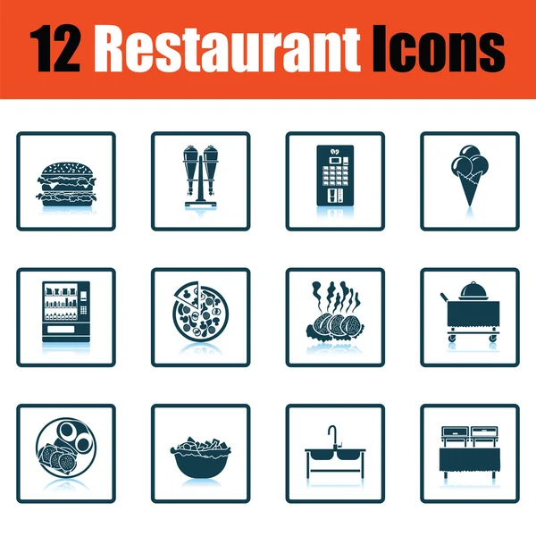 Restaurang ikon set — Stock vektor
