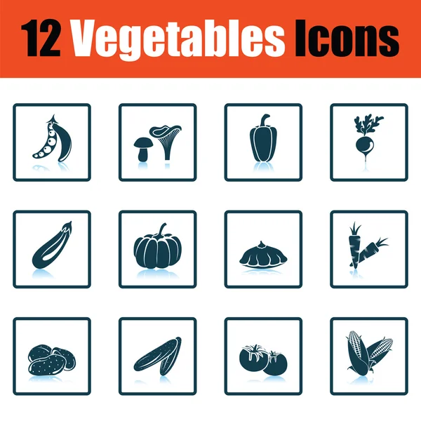 Vegetables icon set — Stock Vector