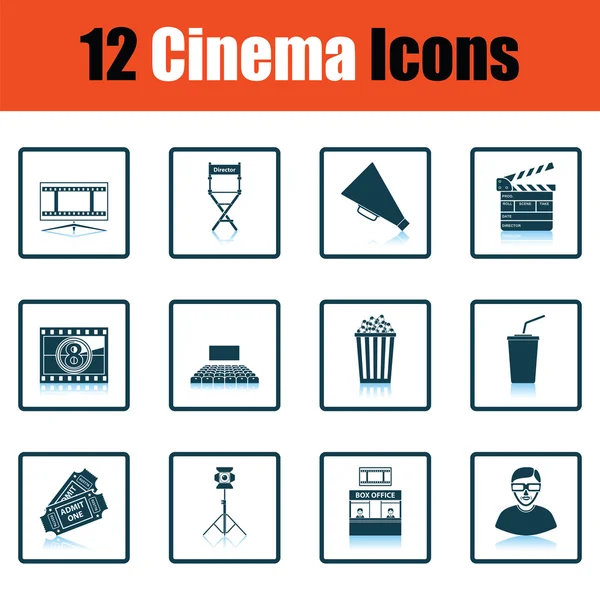 Set van cinema-iconen — Stockvector