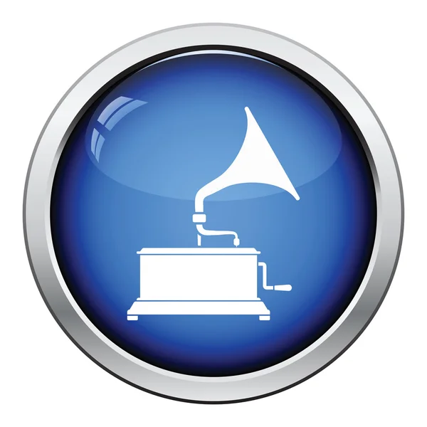 蓄音機グラフィック ボタン — ストックベクタ