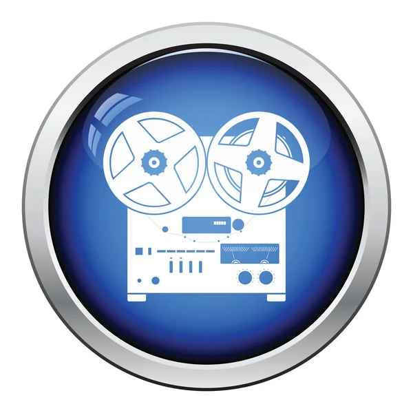 Reel tape recorder button — Stock Vector