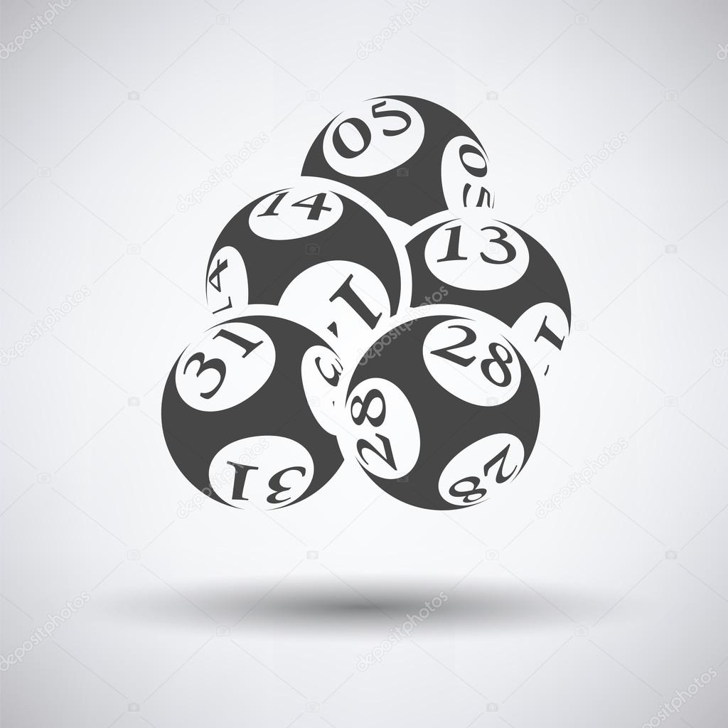Lotto balls icon on gray background with round shadow. Vector illustration.