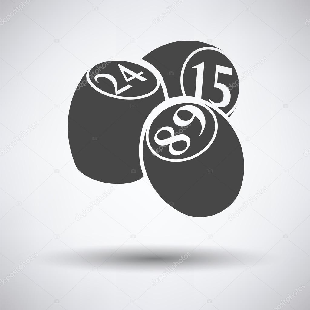 Bingo Kegs icon on gray background with round shadow. Vector illustration.