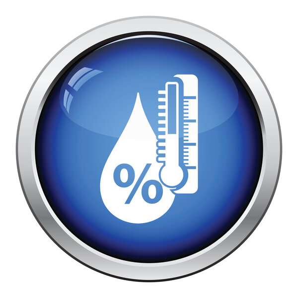 Humidity icon. Glossy button