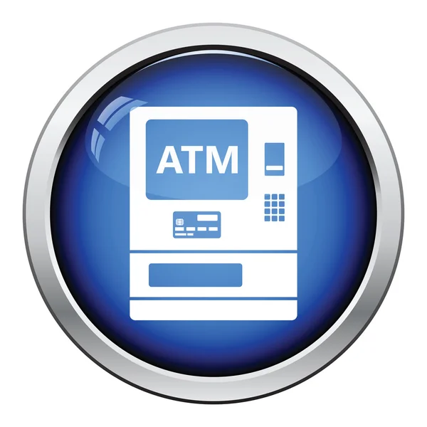 Icône ATM. Conception de bouton brillant — Image vectorielle