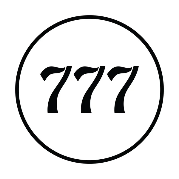 777 pictogram. Ontwerp met dunne cirkel. — Stockvector