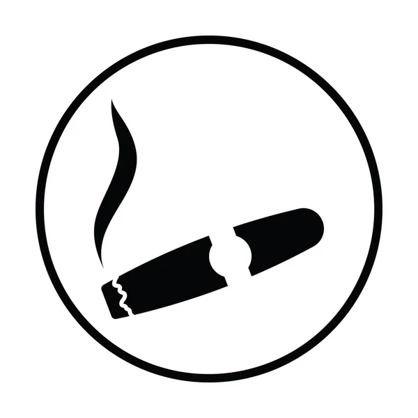 Cigar icon. Thin circle — Stock Vector