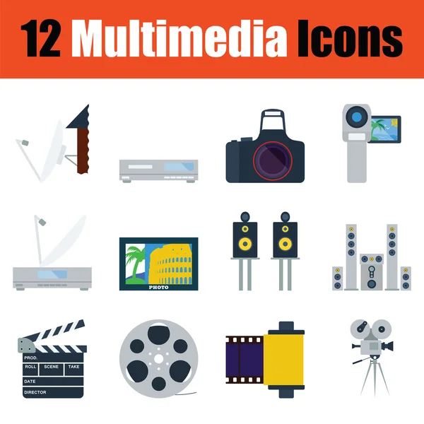 Multimedia icons set — Stockvector