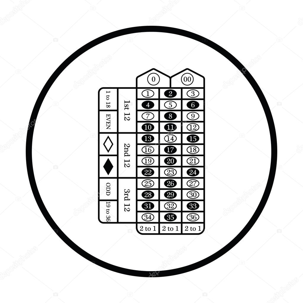 Roulette table icon — Stock Vector © angelp 120842234