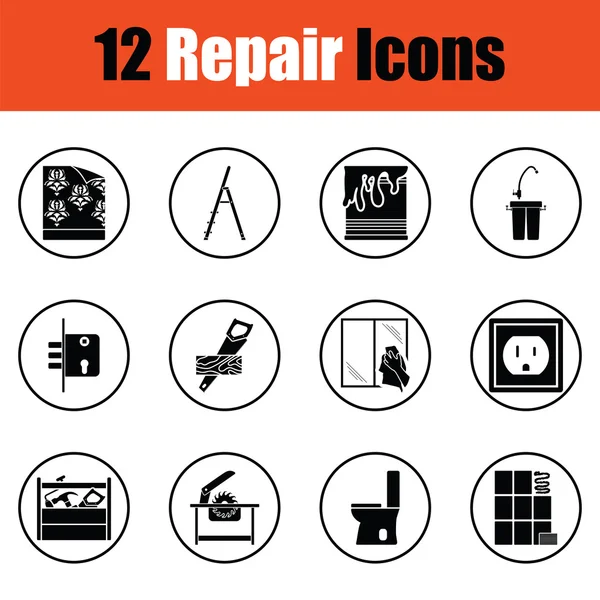 Av lägenheten reparation ikoner — Stock vektor