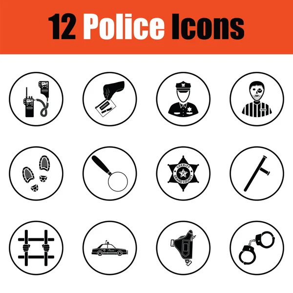 Conjunto de iconos de policía — Archivo Imágenes Vectoriales