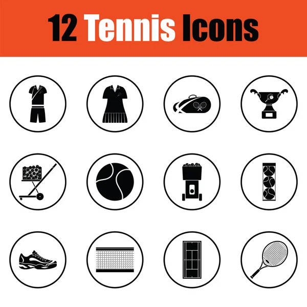 Juego de iconos de tenis — Vector de stock