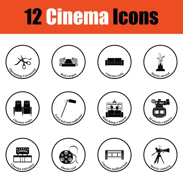 Ensemble d'icônes de cinéma — Image vectorielle