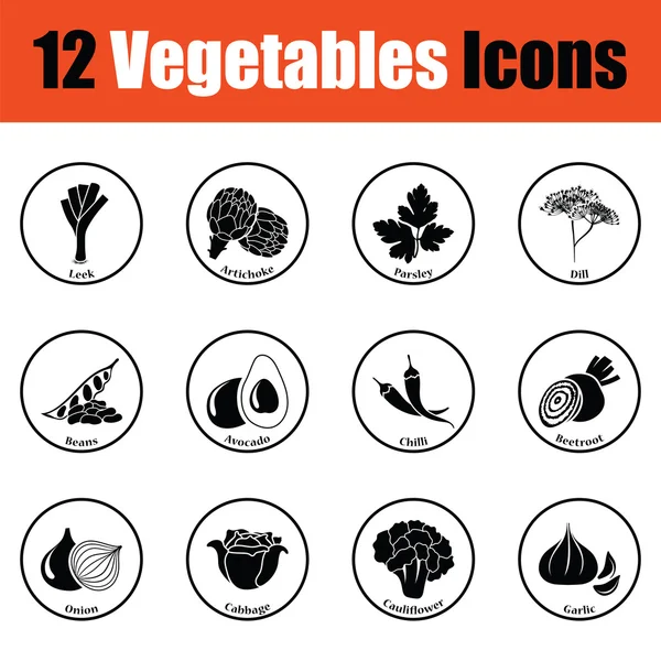 Vegetables icon set — Stock Vector