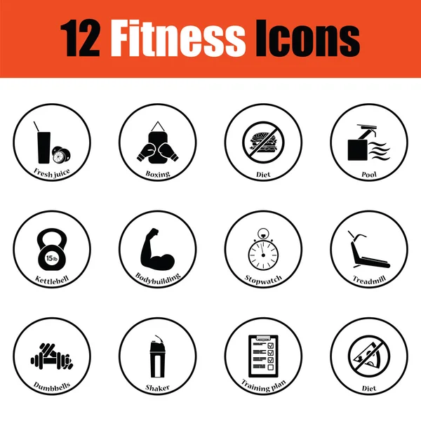 Conjunto de iconos fitness — Vector de stock