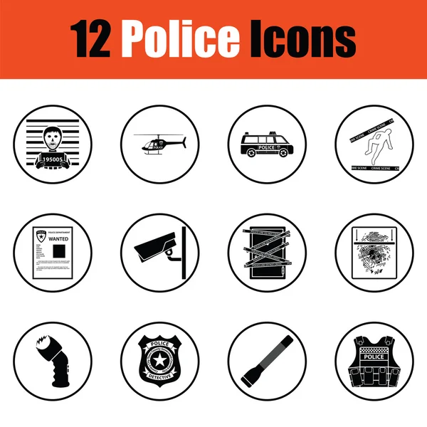 Conjunto de iconos de policía — Vector de stock