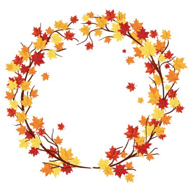 Düşen akçaağaç sonbahar çerçeveyle bırakır