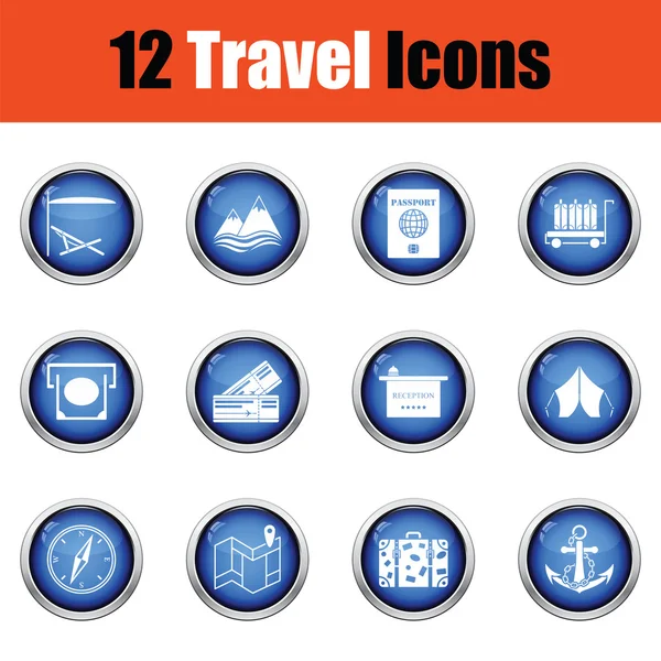 Set di icone di viaggio. — Vettoriale Stock