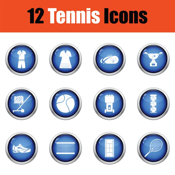 Juego de iconos de tenis . — Vector de stock