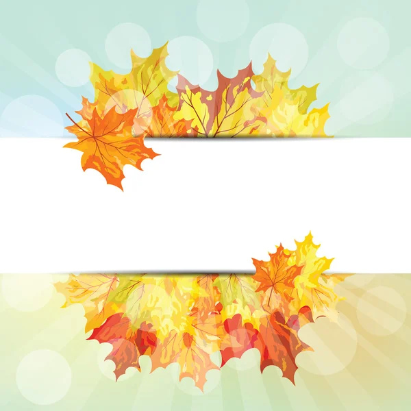 Quadro de outono com folhas de bordo caindo — Vetor de Stock
