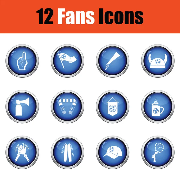 Conjunto de iconos de aficionados al fútbol . — Archivo Imágenes Vectoriales
