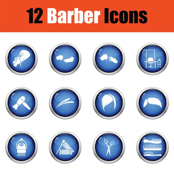 Conjunto de iconos de barbero . — Vector de stock